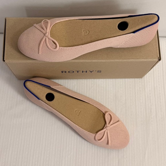 NEW Rothys The Ballerina Pink Bow Flat Size 8 Soft Girl Coquette Dainty Feminine - Picture 2 of 6